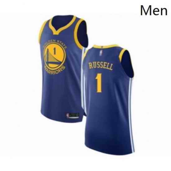 Mens Golden State Warriors 1 DAngelo Russell Authentic Royal Blue Basketball Jersey Icon Edition